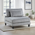 Mear Modular Armless Chair W Black Solid Wood Legs, Gray Corduroy