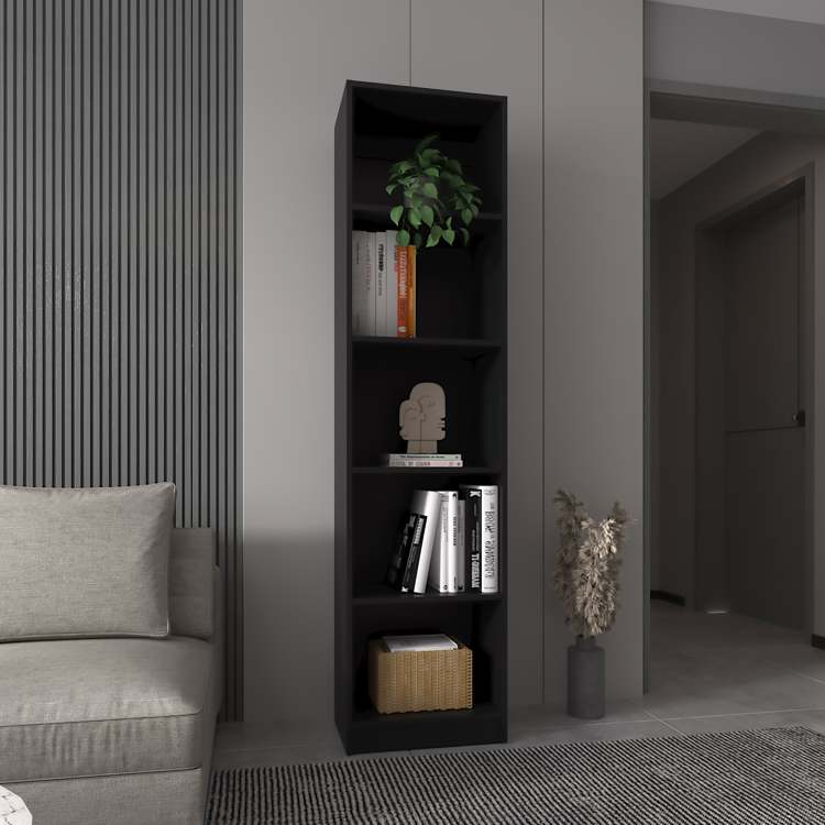 Wenge 5 Shelf Slim Bookcase