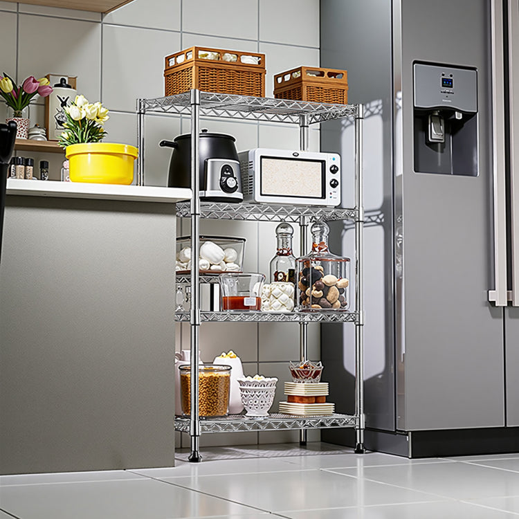 1000 Lbs Storage Shelving Steel Heavy Duty 4 Tier Utility Shelving Unit Steel Organizer Wire Rack For Home,Kitchen,Office,Chrome 13.7" D X 29.5" W X 47.2" H