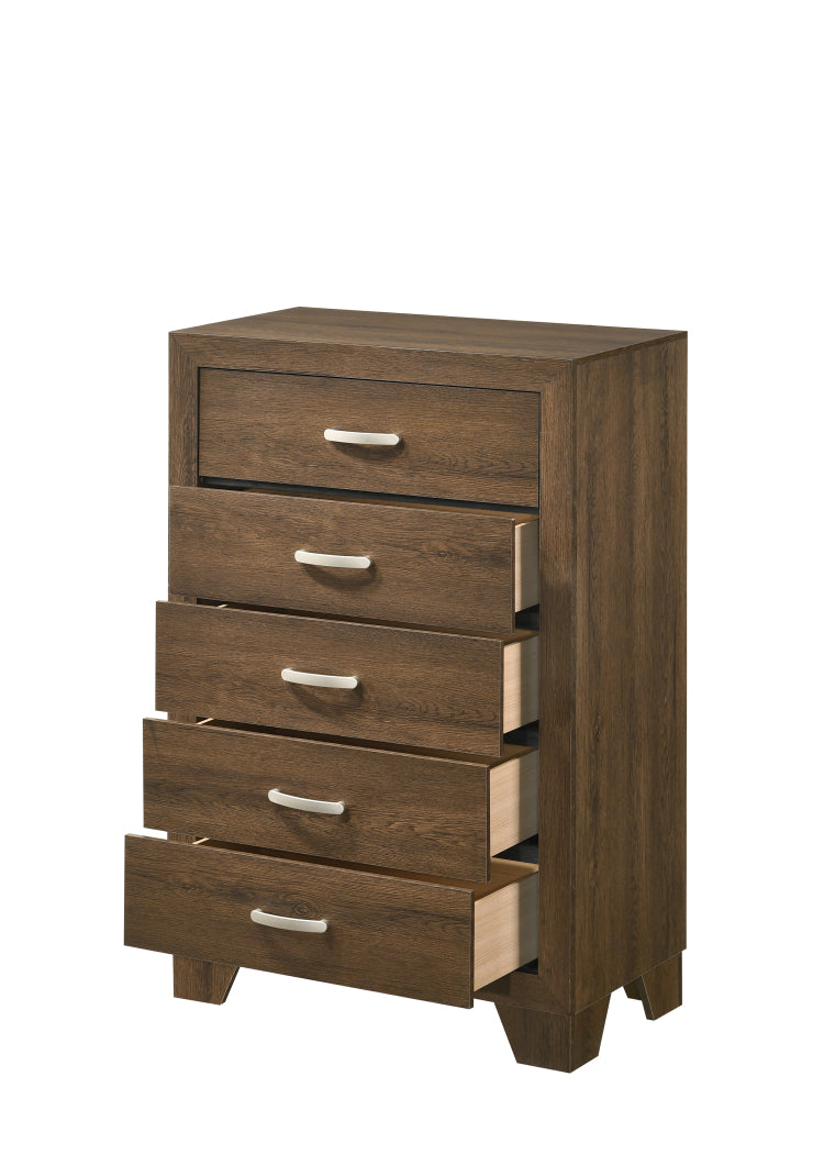 Oak 5 Drawer Chest