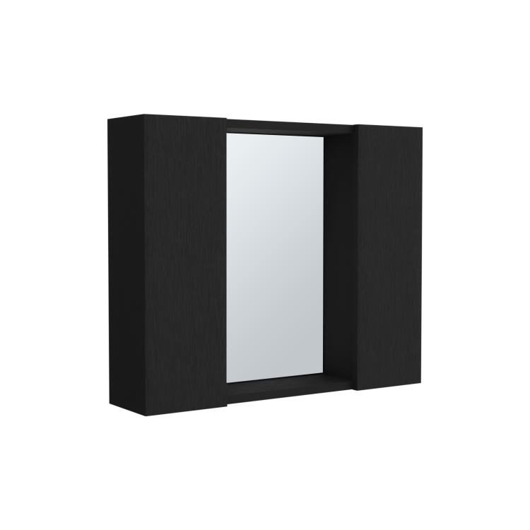 Artemisa Medicine Cabinet, Double Door, Mirror, One External Shelf Black