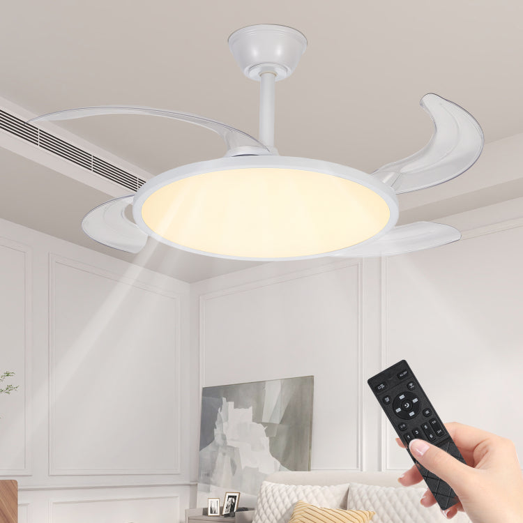 Retractable S With Lights,42 Inch With Light And Remote Control,Flush Mount,Dc Reversible,3Cct,Low Noise,White For Bedroom,Living Room,Kitchen,Indoor
