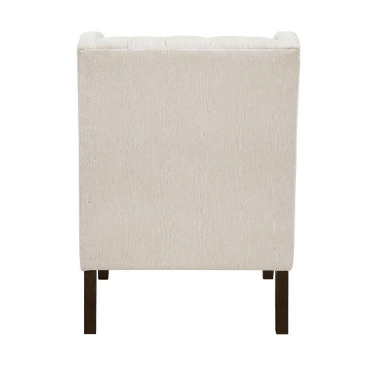 1Pc Accent Chair Button Tufted Beige Fabric Upholstery Foam Cushion Seat Living Room Furniture