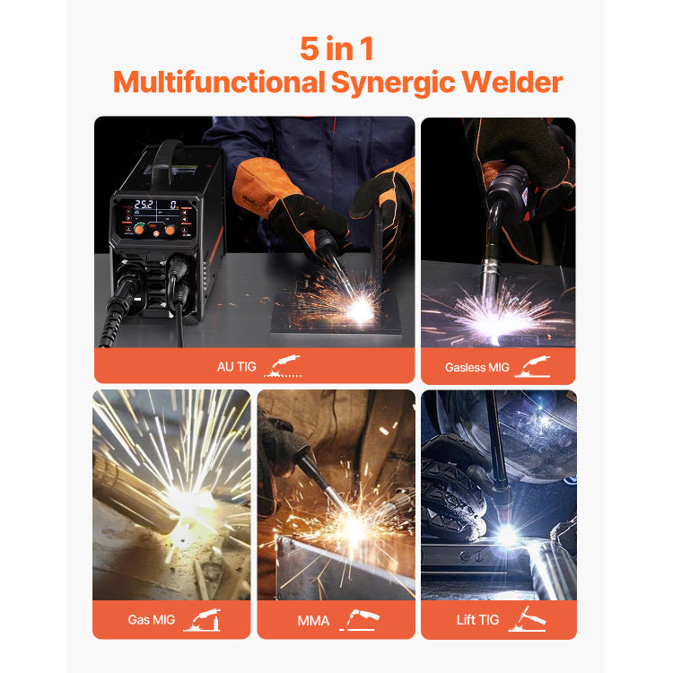 Pro Mig Welder 250A Pluse Mig Welding Machine 5 In 1 Synergic Welder Machine
