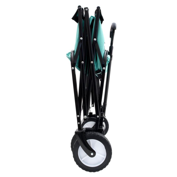 360Lbs Collapsible Foldable Wagon Cart With Strapping System ,Beach Wagon Utility Cart Utility Wagon Grocery Cart For Camping Shopping Sports Gardening Fishing Supports 3Pcs Plastic Liner Bag Green