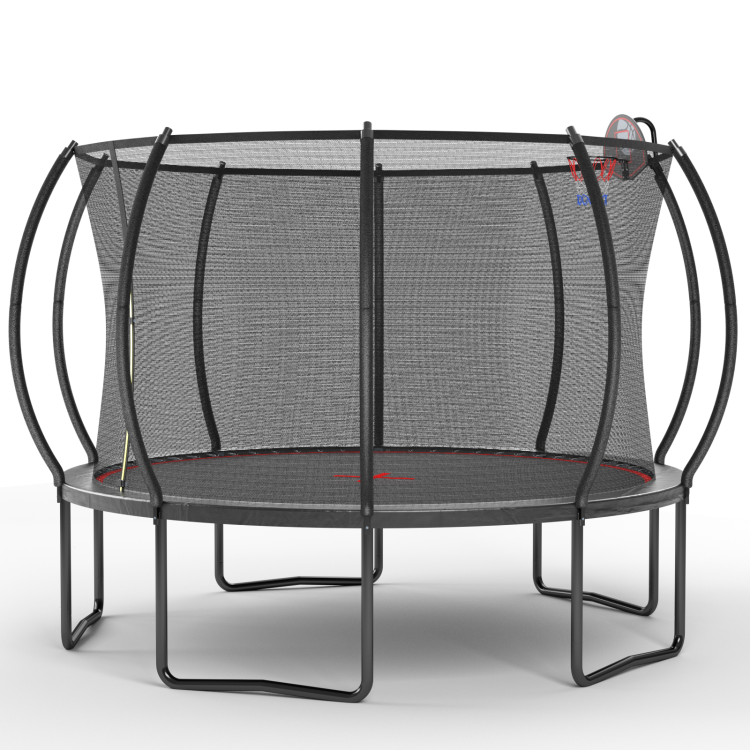 Yc 12Ft Trampoline Pumpkin Black Red