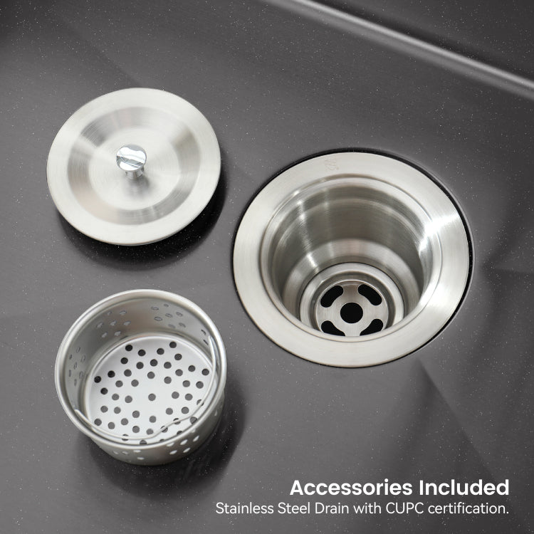 Stainless Steel Kitchen Sink, 27 X19 Single Bowl, Undermount Handmade Sink In Black, With Us Standard Drain And Hook