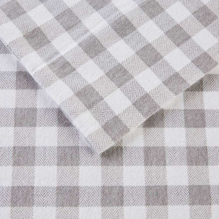 4 Pcs Full Printed Sheet Set Gray Herringbone Check
