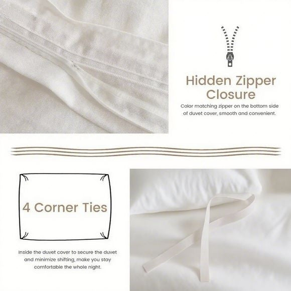 Serta Simply Clean Pleated Duvet Cover White Twin