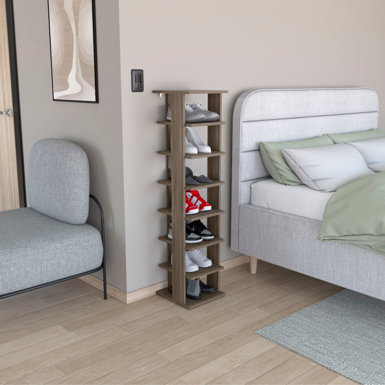 Odesto 48.7" Tall 8 Tier Vertical Shoe Rack, Narrow Shoe Tower For 8 Pairs, Entryway, Living Room, Bedroom