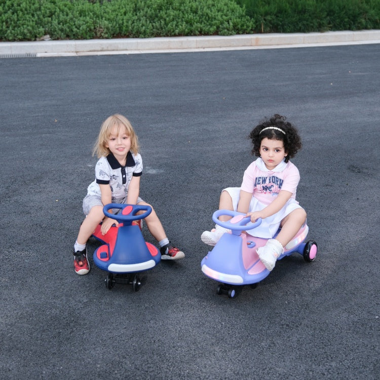 Light Up Electric Wiggle Car With Pedal, Rechargeable Battery, 2 In 1 Swing Car, 2 Motor Ride On Toy, Anti Rollover, Flashing Wheels For Ages 3