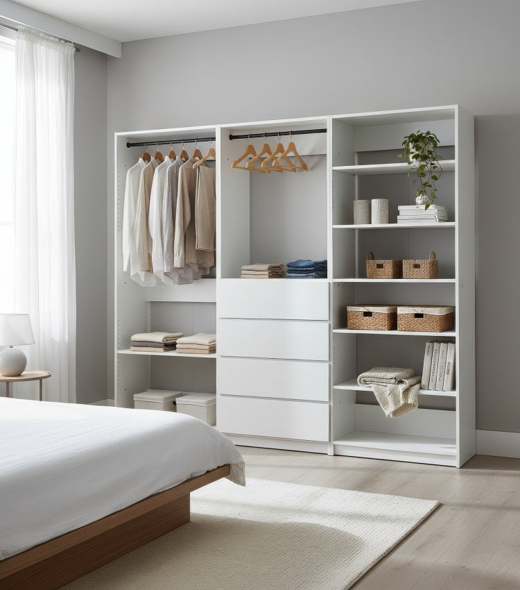 Prosper White Freestanding Walk In Wood Closet System