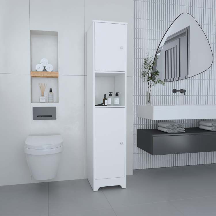 Brighton 1 Shelf Linen Cabinet White