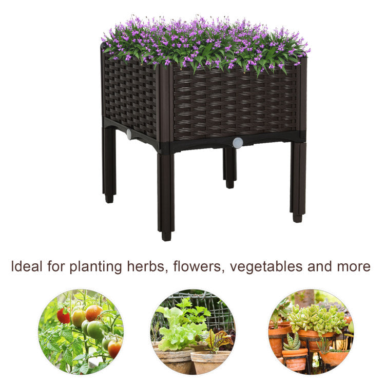 Outsunny Raised Garden Bed With Legs, Self Watering Planter Box Raised Bed To Grow Flowers, Herbs & Vegetables, Brown