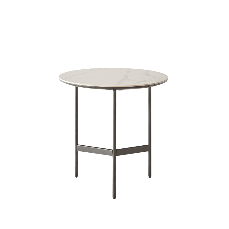 End Side Tables Small Round Accent Table, Metal Gray Narrow Night Stands With Sharp, Ideal For Any Room Side Tables Living Room, Bedroom, Tall Plant Stand Balcony, Indoor