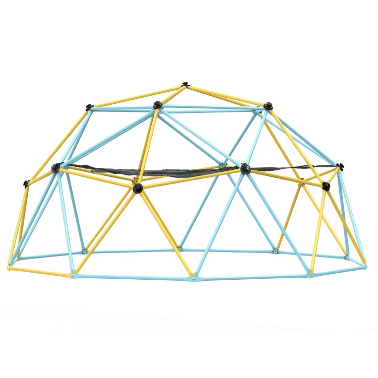 Climbing Dome, For Kids 3 To 10 Years Old,10Ft Geometric Dome Climber With Hammock And Swing, Jungle Gym Supports 750Lbs And Easy Assembly, With Climbing Grip, Outdoor Backyard Play Equipment