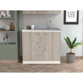 Oklahoma Utility Sink, Double Door Cabinet, Stainless Steel Countertop
