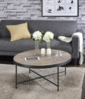 Bage Weathered Gray Oak & Metal Finish Coffee Table
