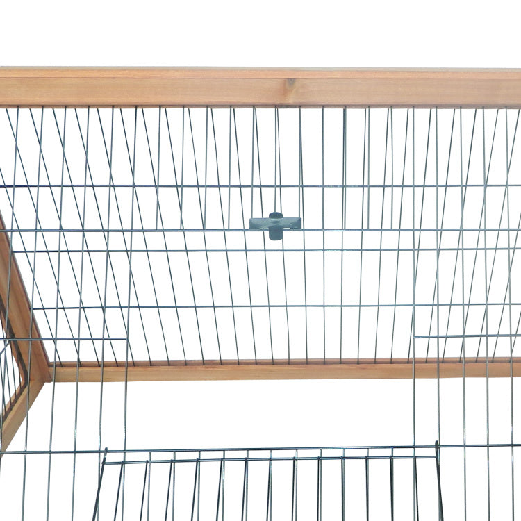 Pawhut 46" X 24" Wooden A Frame Outdoor Rabbit Cage Small Animal Hutch With Outside Run & Ventilating Wire, Yellow