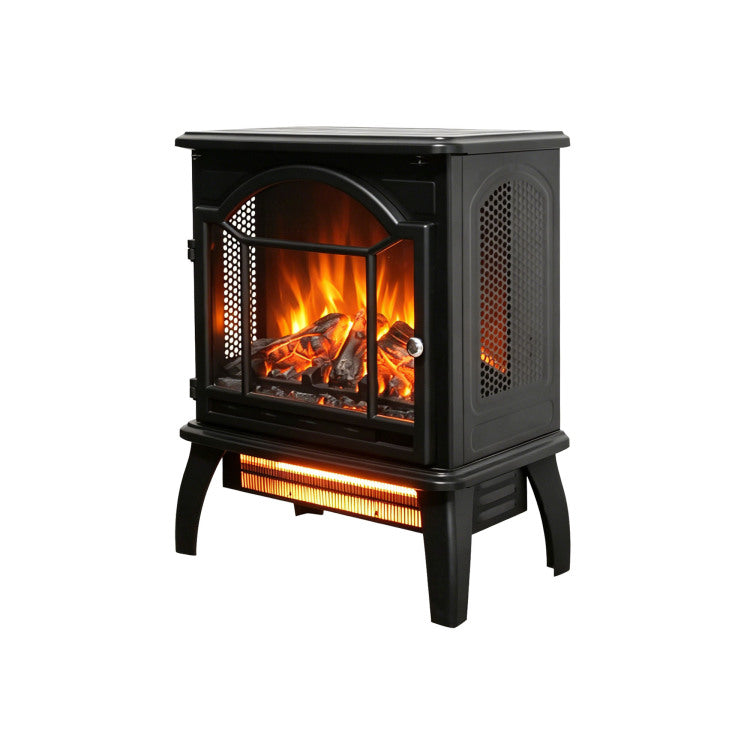 18 Inch 3D Flame Electric Infrared Quartz Fireplace Stove With Remote Control