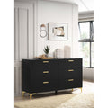 Lexie Black And Gold 6 Drawer Rectangular Dresser