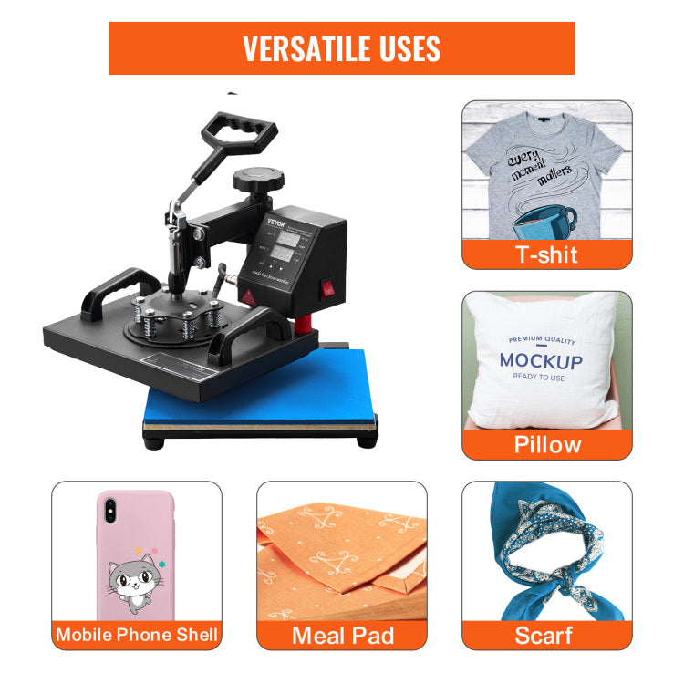 Heat Press, 12X10Inch T Shirt Press Machine, T Shirt Press Heat Press 30X23Cm Printing Machine Heat Transfer Sublimation Machine For T Shirts