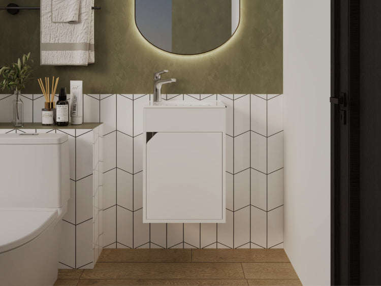 Hudson Vanity Sink, Bathroom, White
