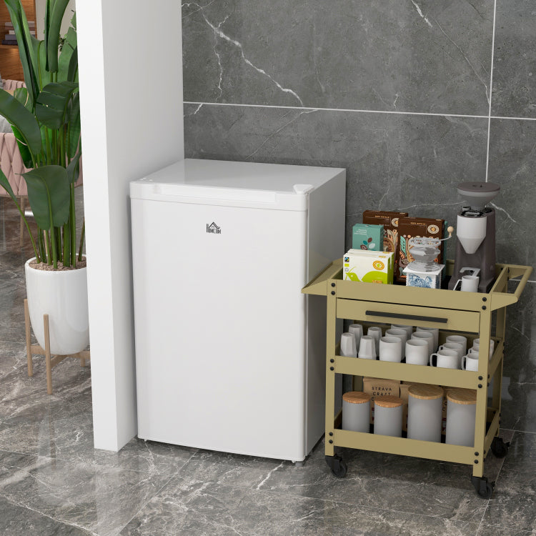 Homcom Upright Freezer, 3.0 Cubic Feet Compact Mini Freezer With Reversible Single Door And Adjustable Thermostat, Small Freezer For Home, Dorm, Apartment, Home Office, White