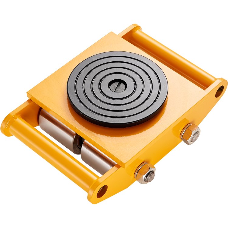 4Pcs Machinery Skate Dolly, 26455Lbs 12T Industrial Machinery Mover, Heavy Duty Carbon Steel Machinery Moving Skate & 4 Carbon Steel Wheels And 360 Rotation Non Slip Cap For Warehouse, Factory