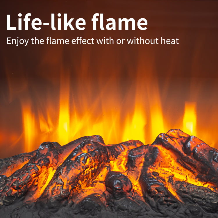 18 Inch Freestanding Electric Fireplace Stove Heater With 3D Flame Effect,Classic Blue