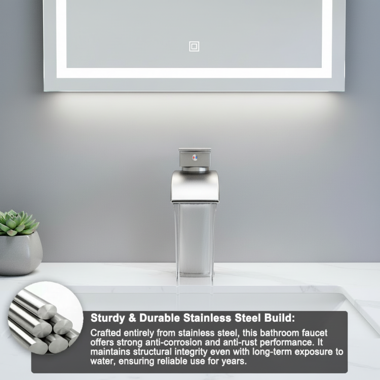 Single Handle Bathroom Faucet Lavatory Faucet Stainless Steel Single Hole Tp, Brushed Nickel