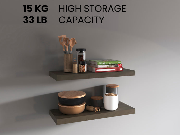 Floating Shelves, Olive, 2 Shelves, 1.50" H