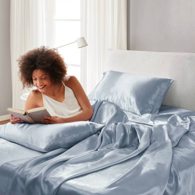 6 Pcs King Luxury Sheet Set Blue
