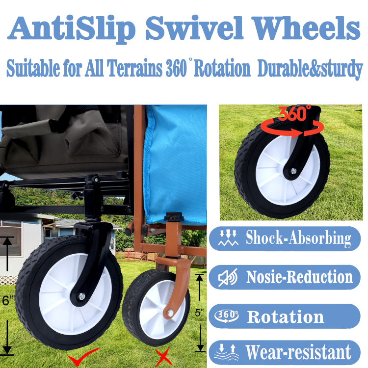 Minimeetall Strap Collapsible Foldable Wagon Cart With Strapping System, Beach Wagon, Utility Cart, Utility Wagon Grocery Cart For Camping Shopping Sports Gardeing Fishing Supports 225Lbs, Army