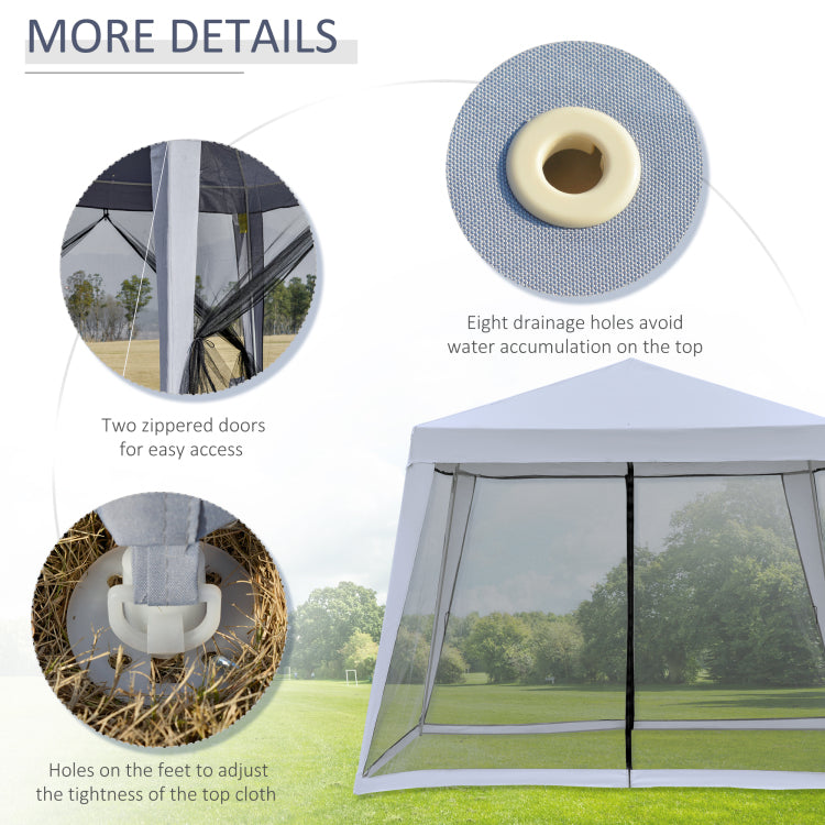 Outsunny 10'X10' Outdoor Canopy Tent, Slant Leg Sun Shelter With Mesh Sidewalls, Patio Tents For Parties, Grey