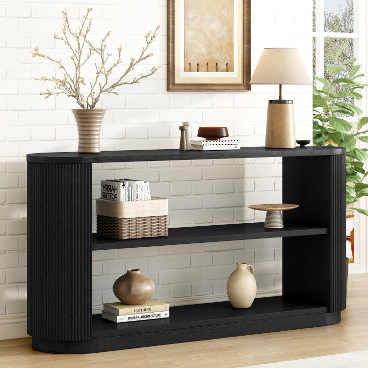Mirod Modern Entryway Console Table Slim Sofa Table With Open Shelf & Elegant Wood Grain, Multi Functional Hallway Table For Living Room