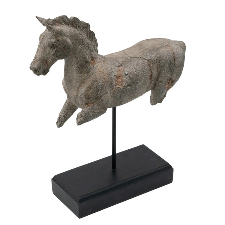 14X4.5X17" Antique Horse Statue On Stand