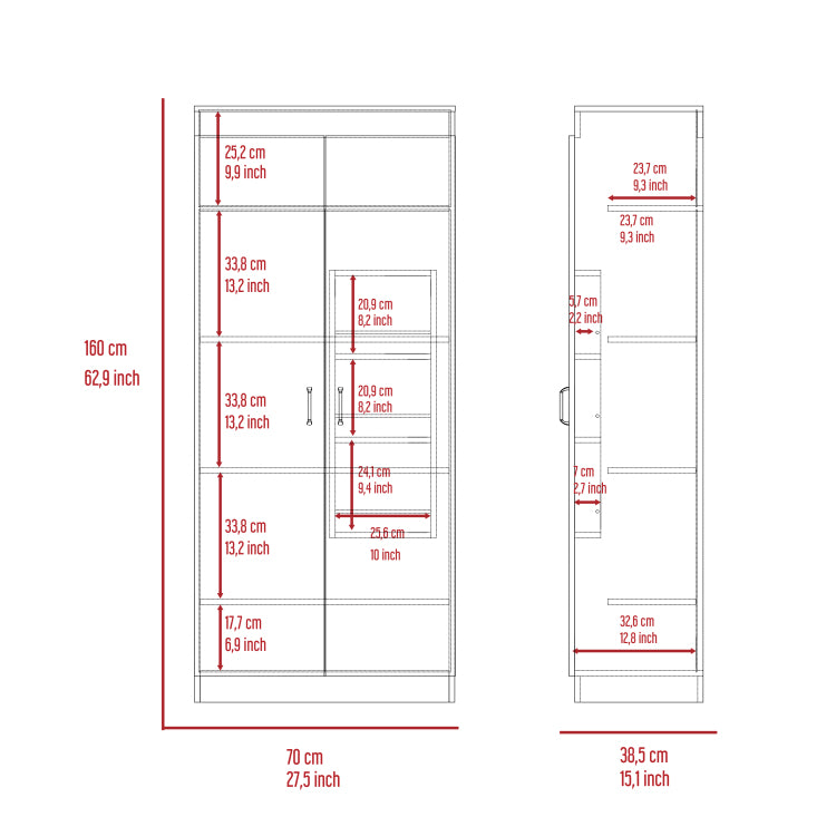 Albany,Double Door Pantry Cabinet, Five Shelves