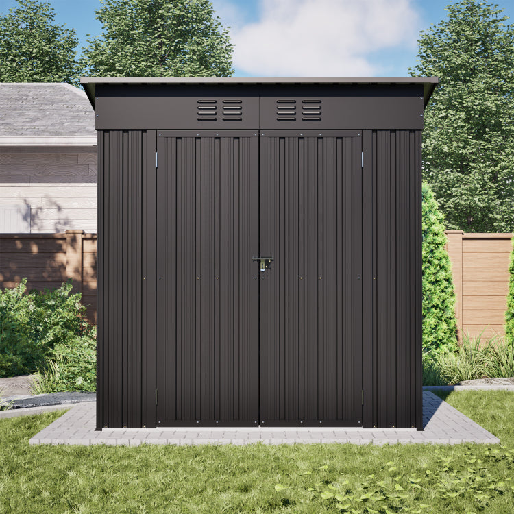 6 X 4 Ft Outdoor Storage Shed, All Weather Tool Shed For Garden, Backyard, Lawn, Black