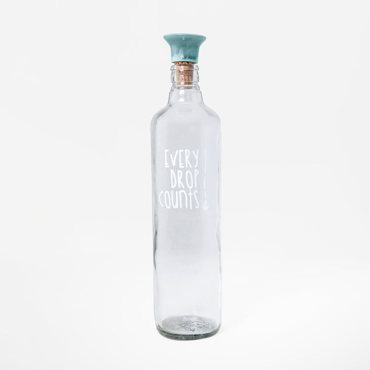 Drop Glass Water Bottle With Ceramic Stopper 750 Ml