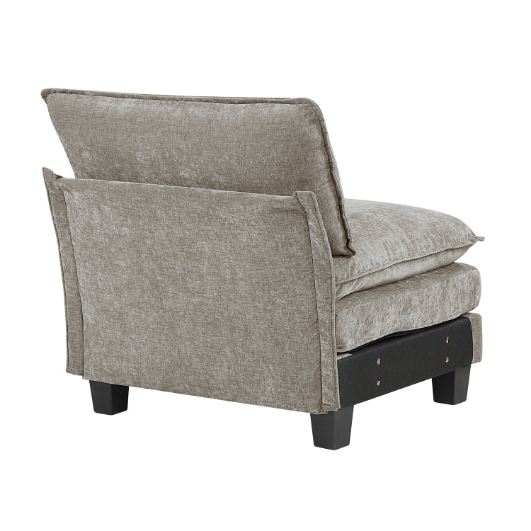 Modern Style Armless Chair Chenille Fabric Upholstery Contemporary Living Room Furniture 1Pc Durable Plywood Plush Comfort