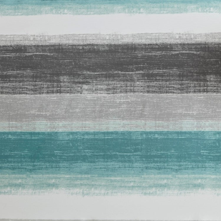 Stripe Print Shower Curtain Aqua Grey 72X72"