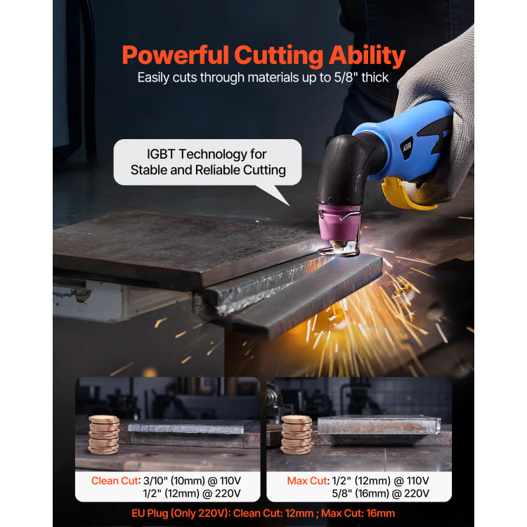 Plasma Cutter, 50A Non Touch Pilot Arc Plasma Cutting Machine, 110V 220V Dual Voltage Digital Display Igbt Inverter With 2T 4T Function & Adjustable Pa Pt Time For Home Repairs, Workshops