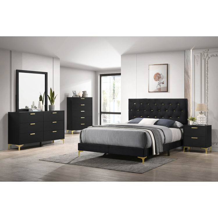 Lexie Black And Gold 6 Drawer Rectangular Dresser