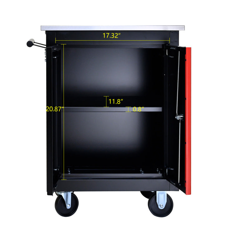 Double Door Clapboardl Multi Function Tool Cart Blak&Red