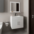 Bathroom Set, Vanity Sink Mirror, 2 Doors, 1 Shelf, 1 Mirror, White