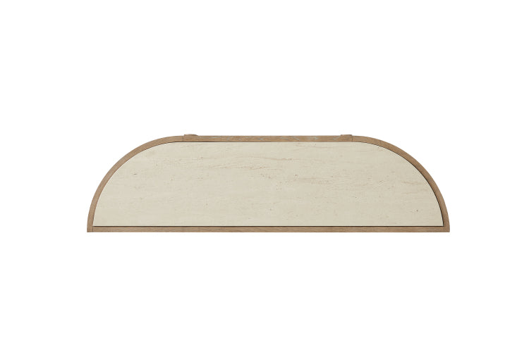 Curved 2 Door Console Table W Marble Top