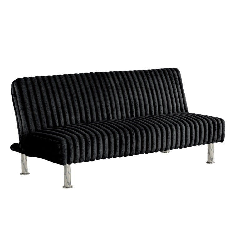 Contemporary Style Metal Base Legs Convert Into Bed With Extra Support Metal Legs Black Finish