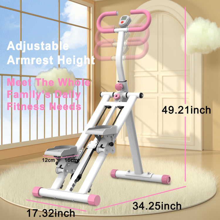 Stair Stepper With Resistance Home Upgrade Vertical Climber Workout Machine For Full Body Exercise Climber Fitness Equipment With Stable Frame Adjustable Handlebar Pink