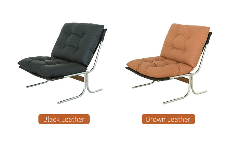 Leather Armchair, Modern Accent Chair High Back, Living Room Chairs With Metal Legs And Soft Padded, Sofa Chairs For Home Office,Bedroom,Dining Room Black 1Pc